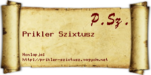 Prikler Szixtusz névjegykártya